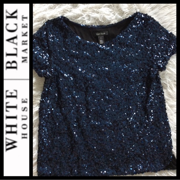 White House Black Market Sequin Tee - Picture 4 of 8